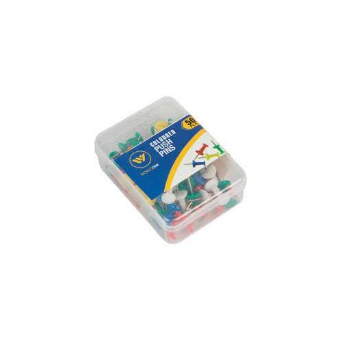 Worldone Push Pin WPS080C Pack of 50 Pcs