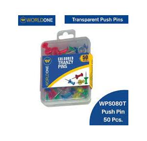 Worldone Push Pin WPS080T Pack of 50Pcs
