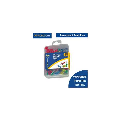 Worldone Push Pin WPS080T Pack of 50Pcs