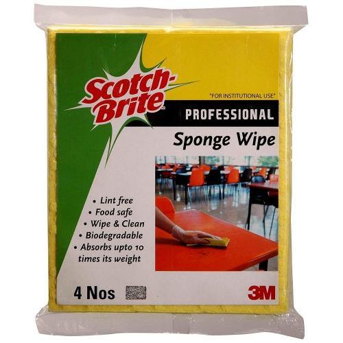 3M Scotch Brite Professional Cellulose Sponge Wipes, 15x18 cm (Pack of 4)