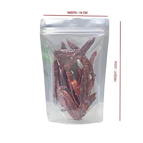 Zip lock  Pouch Reusable Airtight Polyester Storage Transparent 140mmX220mm (Pack of 100pcs)