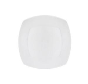 Clay Craft Plate Zen Square Shaped Solid White Quarter Ceramic 7 inch White