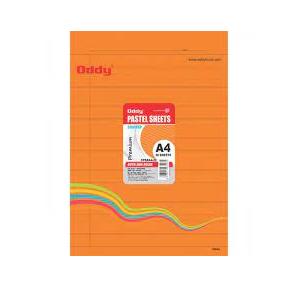 Oddy  Dyed Pastel Color Sheet (Uncoated Paper) CPDRA4-20 Double Sided Ruled Pastel Color Sheets, 4 Sheet x 5 Colors A/4 Size 180GSM