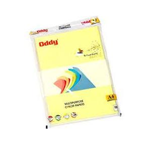 Oddy Uncoated Dyed Color Paper CL75A4500 Size A4 75GSM (Pack of 500 Sheets) Yellow Color