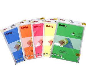 Oddy Color Coated Fluorescent Sheet CCFSA425 Mix Size A4 80GSM (Pack of 25 Sheets)Col. x 5 Sheets