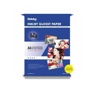 Oddy Coated Glossy Paper PG130A4-100 Size A4 (210 x 297) 130GSM Pack of 100 Sheets (Universal For all Inkjet Printers Blue Packing)
