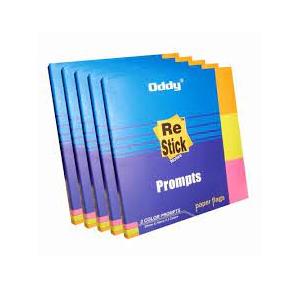 Oddy Re-Stick Paper Notes RSN-PR4-S 19x75mm Small Prompts in 4 Colors 160 Sheets