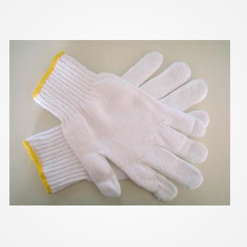 Usha Armour White Cotton Knitted Gloves, 7 Gauge