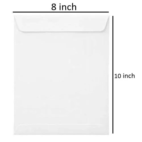 Saraswati White Envelope Size: 10x8 Inch 100 GSM (Pack Of 250 Pcs)