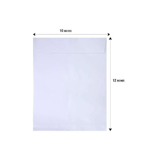 Trison White Envelope Size: 12x10 Inch 100 GSM (Pack Of 250 Pcs)