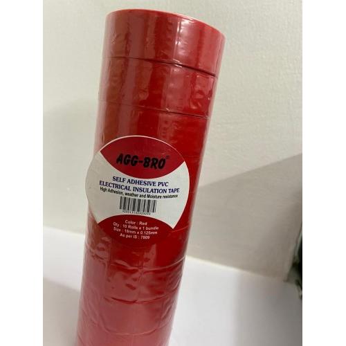 Agg-Bro Self Adhesive PVC Electrical Insulation Tape 18mm x 0.125mm x 20 Mtr (Red)