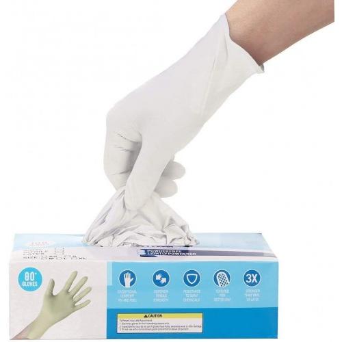 Latex Disposable Hand Gloves White (1 Box=100 Pcs)