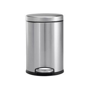 Eurotech Pedal Dustbin Steel Round  Open Top SS202 7 Ltr 8x12 Inch