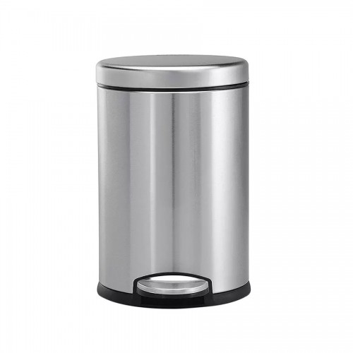 Eurotech Pedal Dustbin Steel Round  Open Top SS202 7 Ltr 8x12 Inch