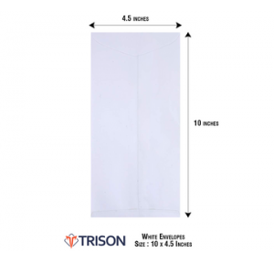 Trison White Envelopes Size 10x4.5inch (100gsm) (Pack of 1000pcs)