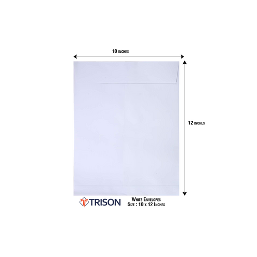 Trison White Envelopes Size 12x10inch (100gsm) (Pack of 1000pcs)