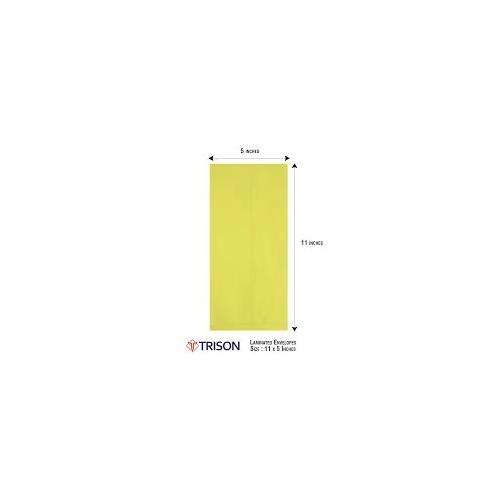 Trison Yellow Laminated Envelopes Size 11x5inch (Pack of 1000pcs)