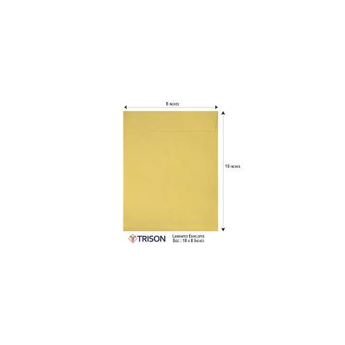Trison Yellow Laminated Envelopes Size 10x8inch (Pack of 1000pcs)