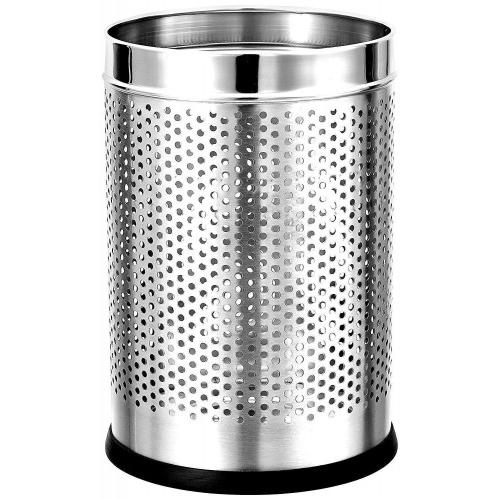 Perforated Round Dustbin 20 Gauge Stainless Steel 202 Size : 8x12 Inch, 7 Ltr