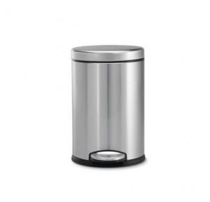 Pedal Dustbin Plain 20 Gauge SS202 7 Ltr 8x13 Inch