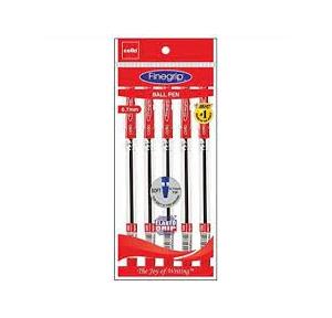 Cello Fine Grip Ball Pen 0.7 mm Red (Pack of 5)