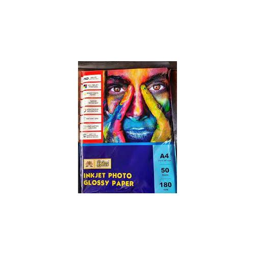 Lotus Inkjet Photo Glossy Paper A4 Size 180GSM (Pack of 50 Sheets)