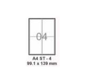 Lotus Self Adhesive Labels A4 Size ST-4 99.1 x 93.1mm (Pack of 100 Sheets)