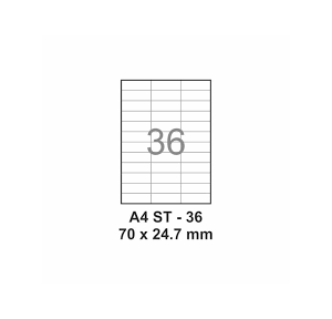 Lotus Self Adhesive Labels A4 Size ST-36 70 x 24.7mm (Pack of 100 Sheets)