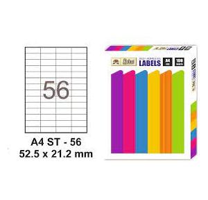 Lotus Self Adhesive Labels A4 Size ST-56 52.5 x 21.2mm (Pack of 100 Sheets)