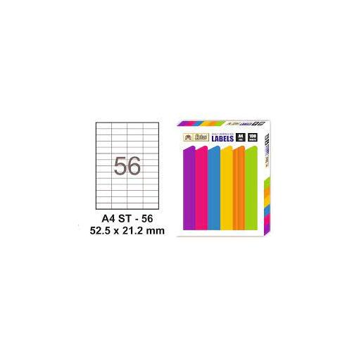 Lotus Self Adhesive Labels A4 Size ST-56 52.5 x 21.2mm (Pack of 100 Sheets)