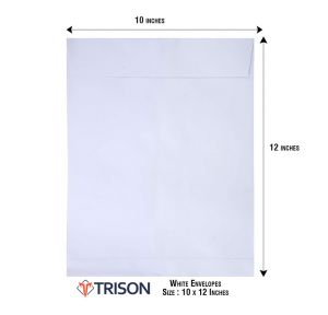 Trison White Envelope A4 12X10 inch 100 GSM Pack of 50 pcs