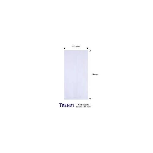 Trendy White Envelopes (60GSM) Size 10 x 4.5 (Pack of 1000Pcs)