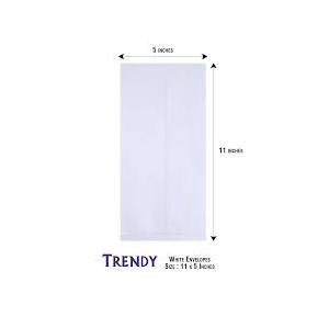 Trendy White Envelopes (60GSM) Size 11 x 5 (Pack of 1000Pcs)