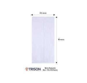 Trison White Envelope White Non-Laminated 120 GSM 11x5 inch Pack of 250