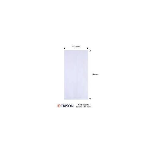Trison White Envelope White Non-Laminated 120 GSM 11x5 inch Pack of 250