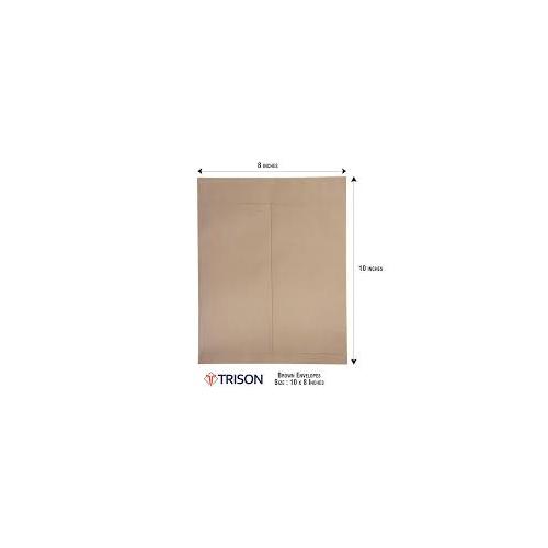Trison Envelope Brown Non-Laminated 100 GSM 10x8 inch Pack of 100