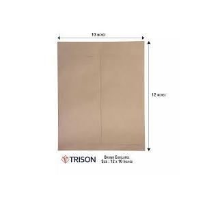 Trison Envelope Brown Non-Laminated 100 GSM 12X10 inch  Pack of 100