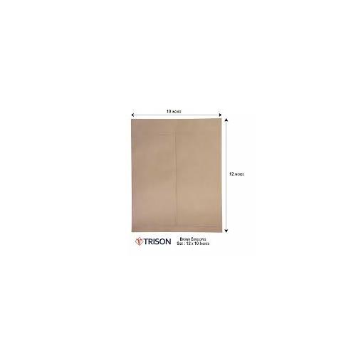 Trison Envelope Brown Non-Laminated 100 GSM 12X10 inch  Pack of 100