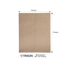 Trison Envelope Brown Non-Laminated 100 GSM 14x10 inch Pack of 100