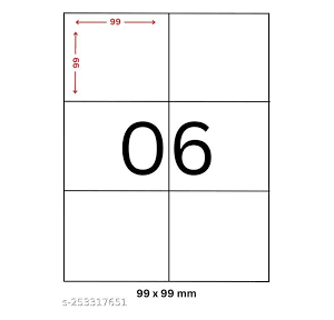Trison Self Adhesive Labels A4 Size ST-06 99.5 x 93.1mm (100 Sheets)