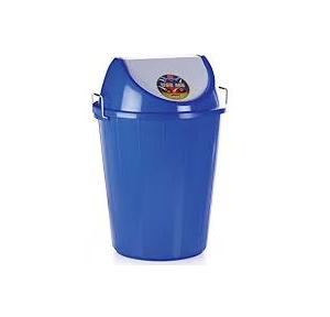 Swing Dustbin With Lid Handle Blue Color Plastic 60 Ltr