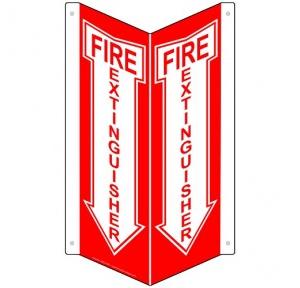 Usha Armour Triangular Type Photoluminiscent Fire Extinguisher Signage Single Side, 12 x 4 inch