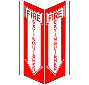 Usha Armour Triangular Type Photoluminiscent Fire Extinguisher Signage Single Side, 12 x 4 inch