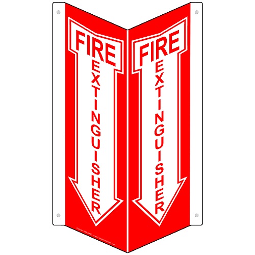 Usha Armour Triangular Type Photoluminiscent Fire Extinguisher Signage Single Side, 12 x 4 inch