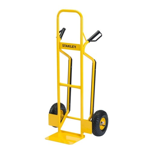 Stanley HT524 Steel Hand Truck With Pneumatic Wheels 250 kg Capacity Hand Grip with Knuckle Protection Yellow Color Dimension: 49x50x119 cm