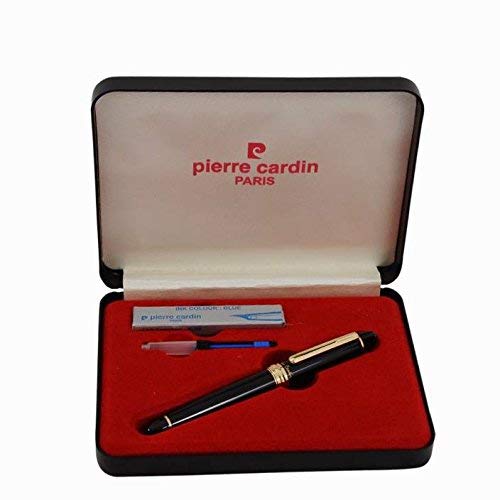 Pierre Cardin Chrome President Fountain Pen With Ink Converter and 4 Cartridges (Blue)