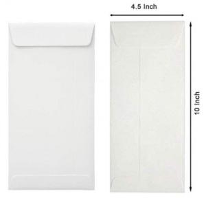 Trendy White Envelopes 60 GSM Size 10x4.5 Inch