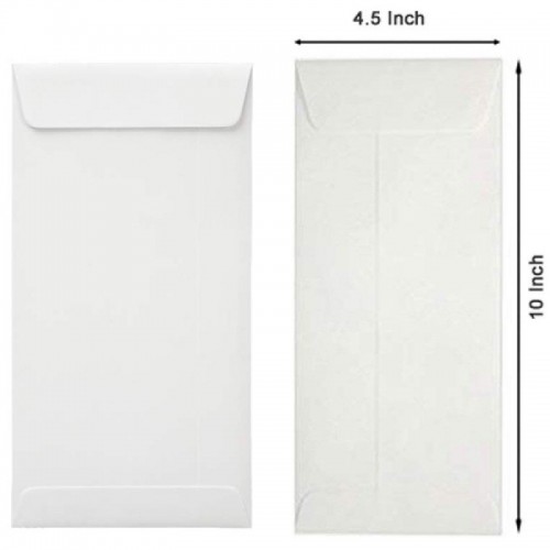 Trendy White Envelopes 60 GSM Size 10x4.5 Inch