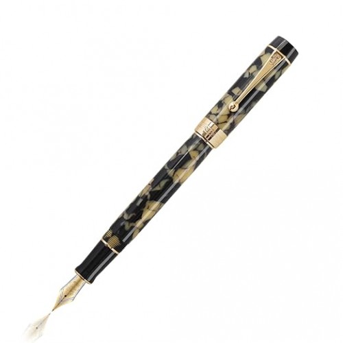 Hayman Jinhao 24CT Gold Plated Marble Finish Premium Fountain Pen with Gift Box (Pen-179)