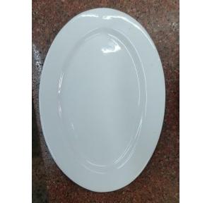 Clay Craft Oval Shaped Platter Ceramic 10 Inch White